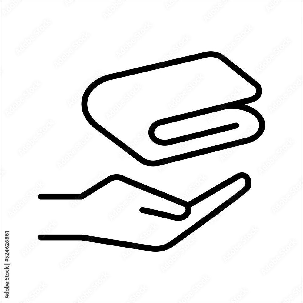 Stack of folded bath towels or napkins vector icon on white background. eps 10 Stack of folded bath towels or napkins vector icon on white background. eps 10