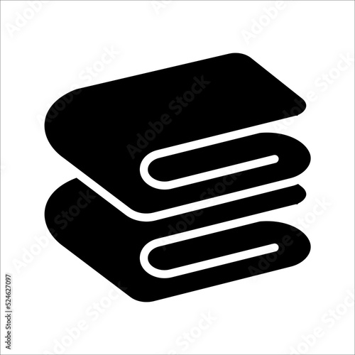 Stack of folded bath towels or napkins vector icon on white background. eps 10