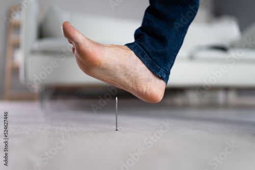 Foot Pin Accident. Tetanus Feet Ache