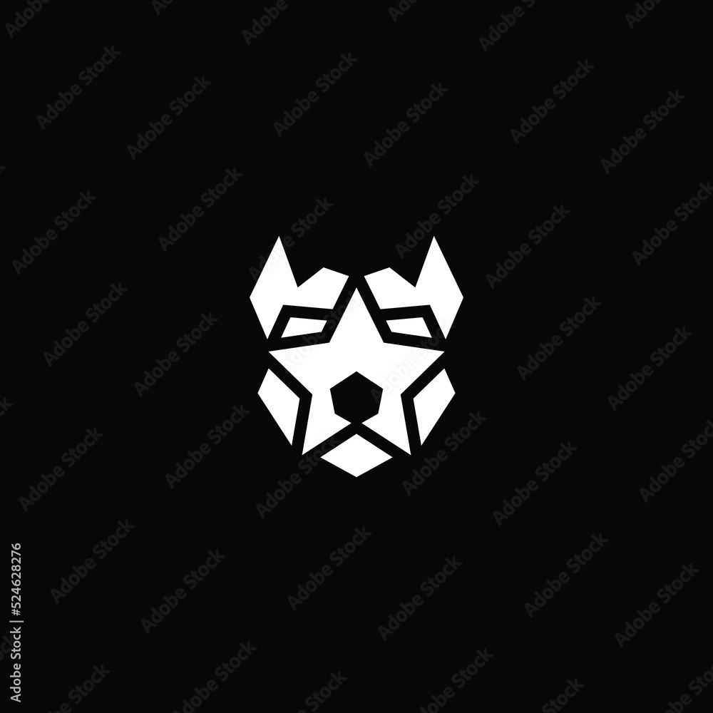 Star combination with dog head. Logo design.