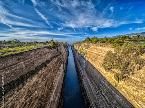 Corinth Canal seen from the Old Bridge photo