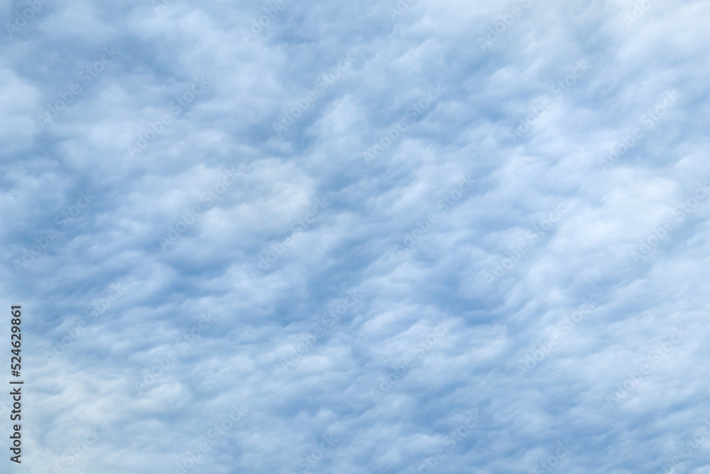 Cloudy sky, blue sky background and white clouds soft focus, pastel sky.