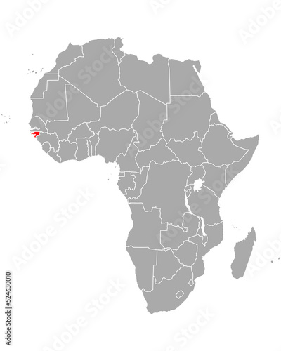 Karte von Guinea-Bissau in Afrika
