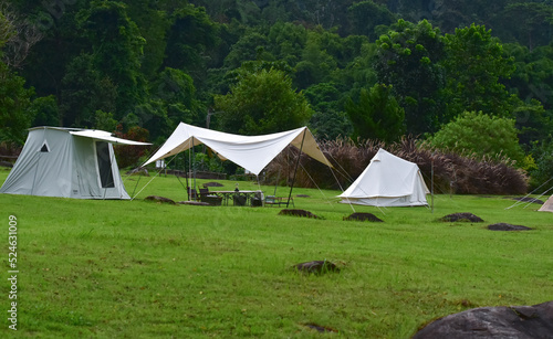 Tent camping in the midst of nature. © Diamon jewelry