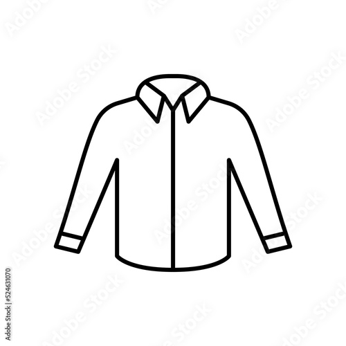 Mens shirt outline template vector icon. EPS 10... Basic clothing men symbol.... Men classic shirt.. Front view clothin, Isolated on white background. For Illustration, logo, app, web design, dev, ui.