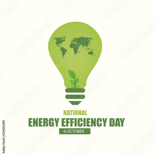 Vector Illustration of Energy Efficiency Day. Simple and elegant design