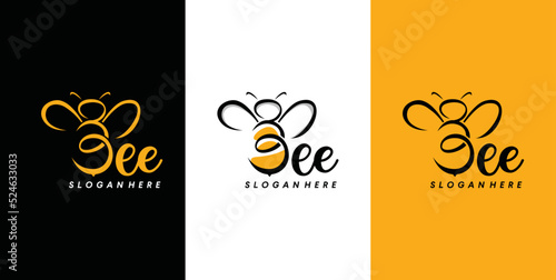 Letter b for bee logo design insect  Vector  © blueberry 99d