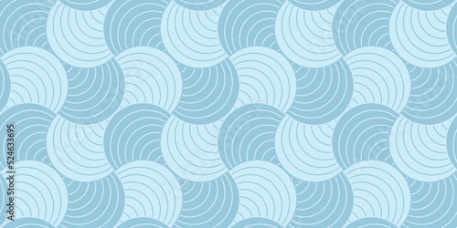 Background pattern seamless circle geometric abstract wave blue tone and line. Wave pattern seamless.