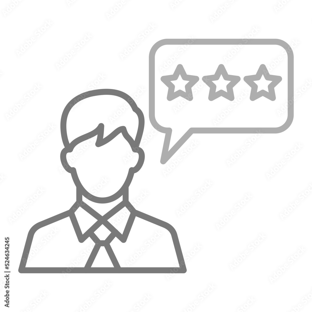 Customer Review Greyscale Line Icon Customer Review Greyscale Line Icon
