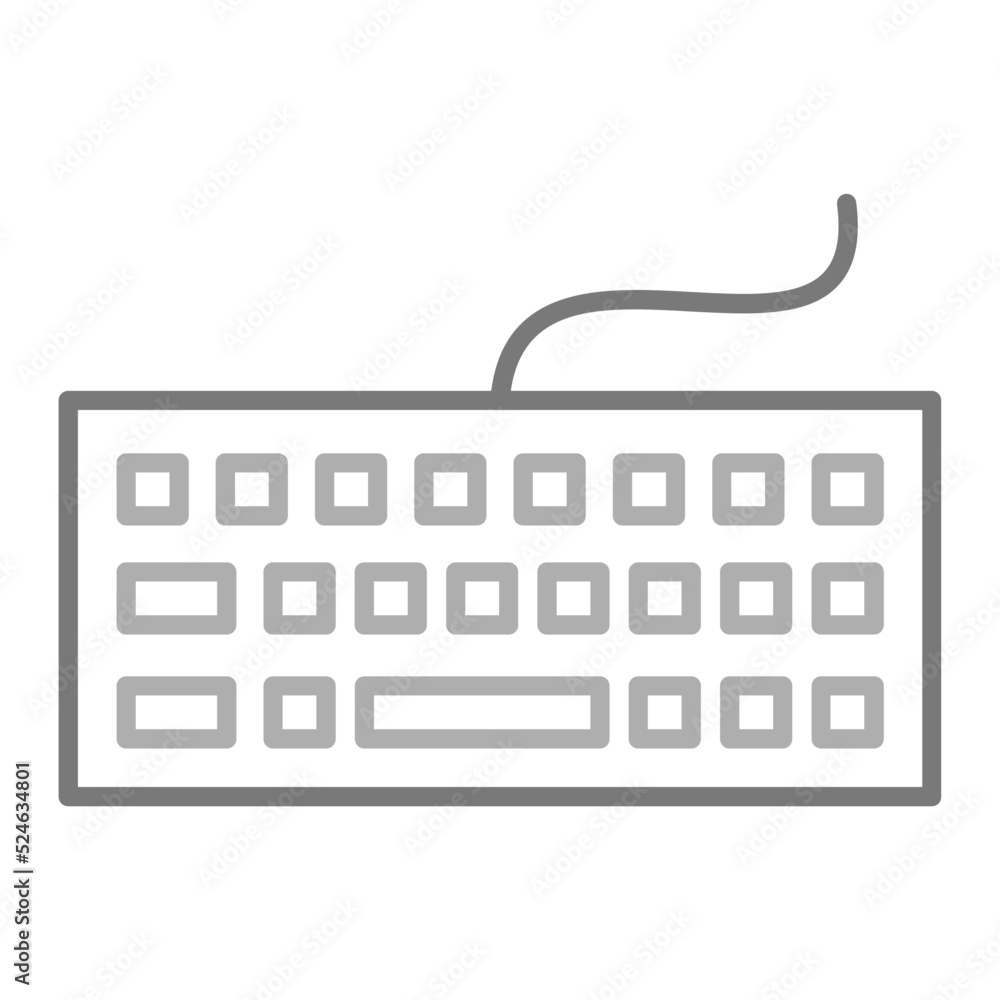 Keyboard Greyscale Line Icon Keyboard Greyscale Line Icon
