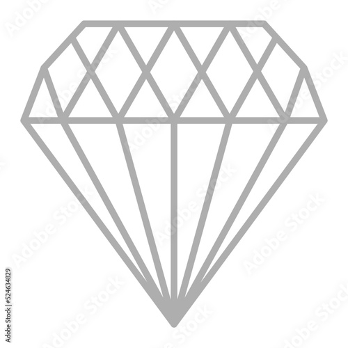 Diamond Greyscale Line Icon