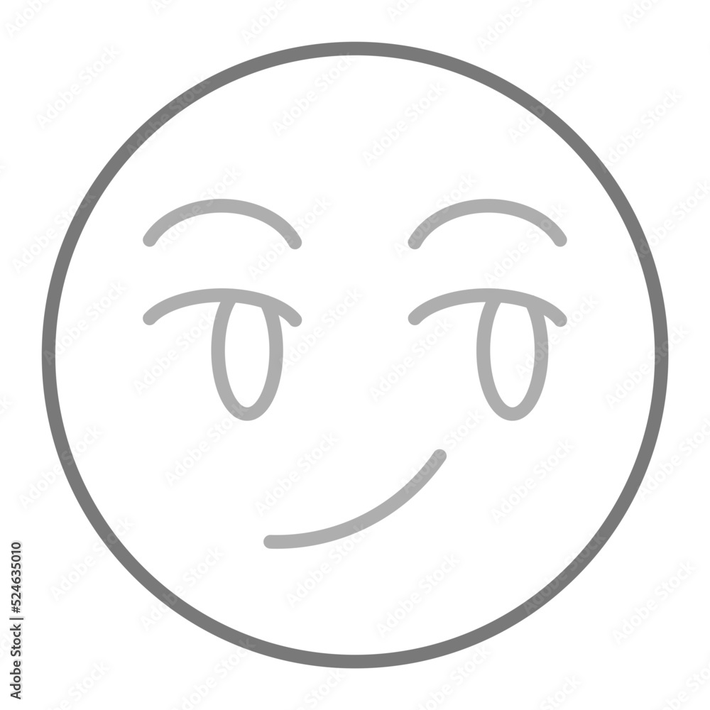 Smirking Greyscale Line Icon Smirking Greyscale Line Icon