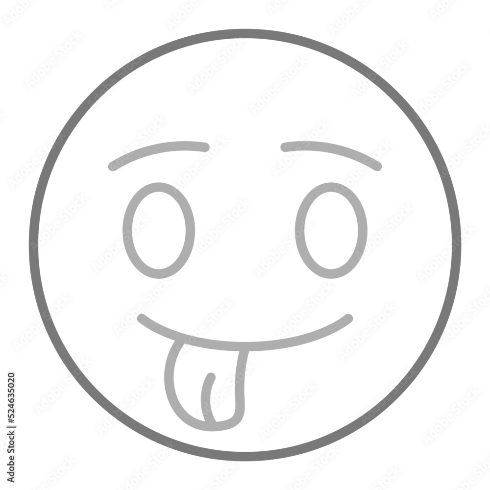 Tongue Out Greyscale Line Icon Tongue Out Greyscale Line Icon