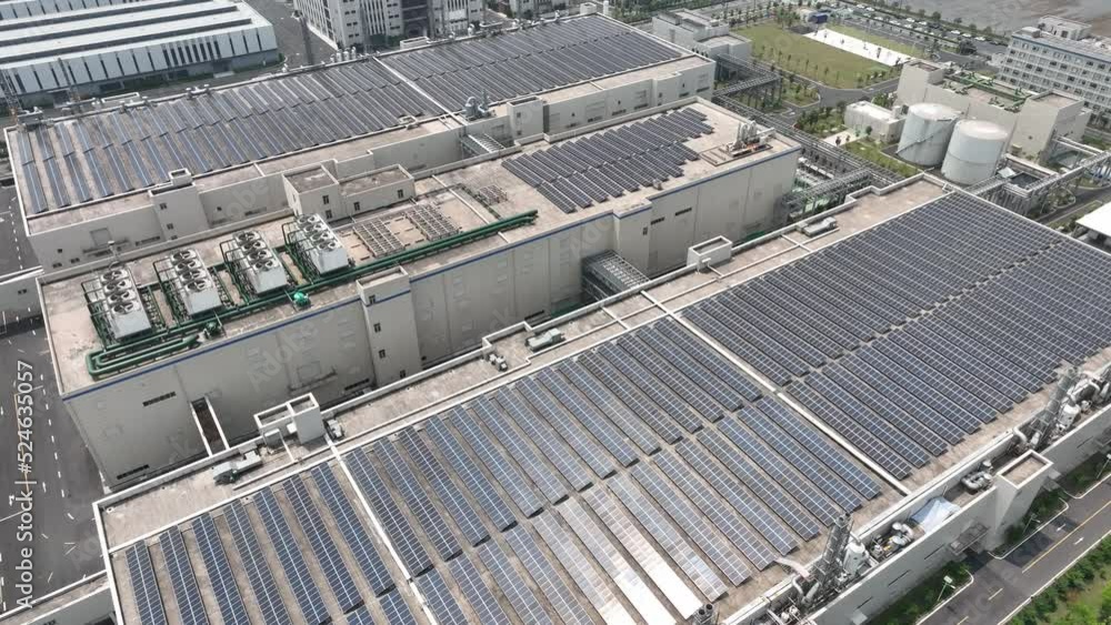 solar power station on factory rooftop solar power station on factory rooftop