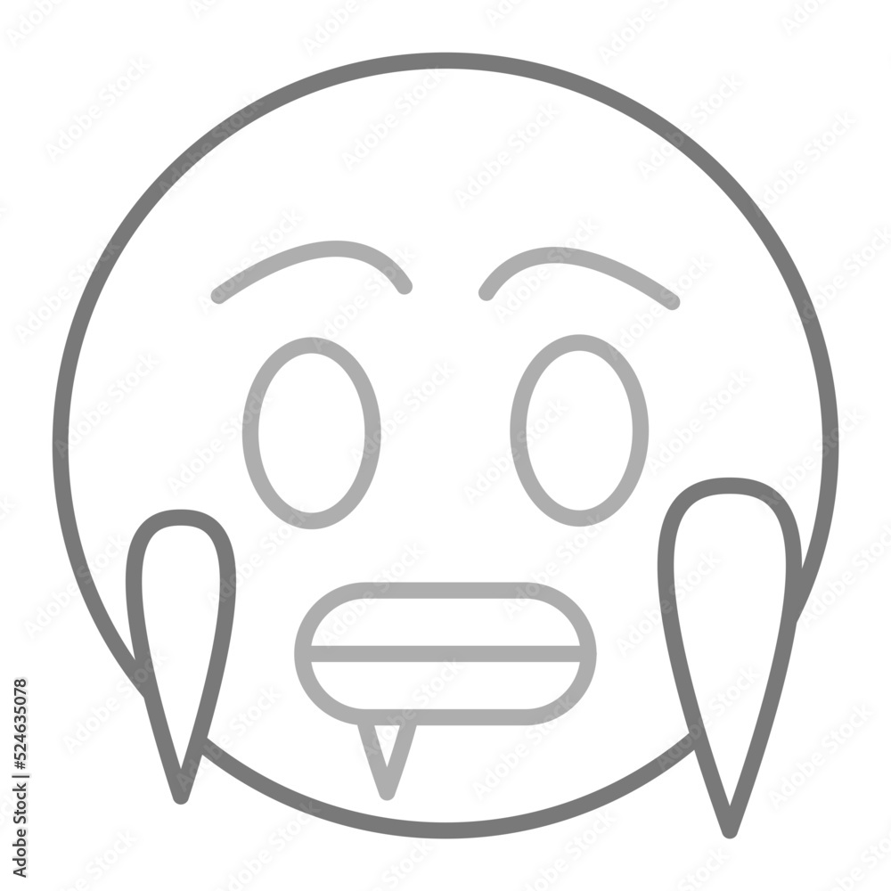 Cold Greyscale Line Icon Cold Greyscale Line Icon