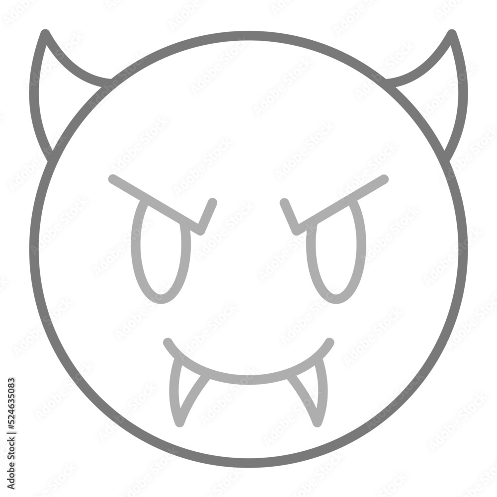 Devil Greyscale Line Icon
