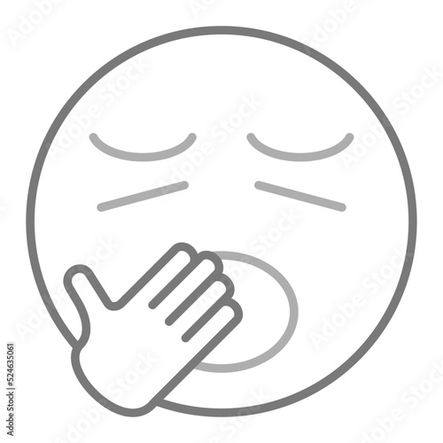 Yawn Greyscale Line Icon