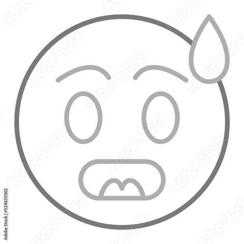 Surprised Greyscale Line Icon