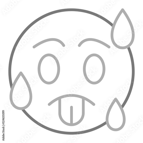 Hot Greyscale Line Icon