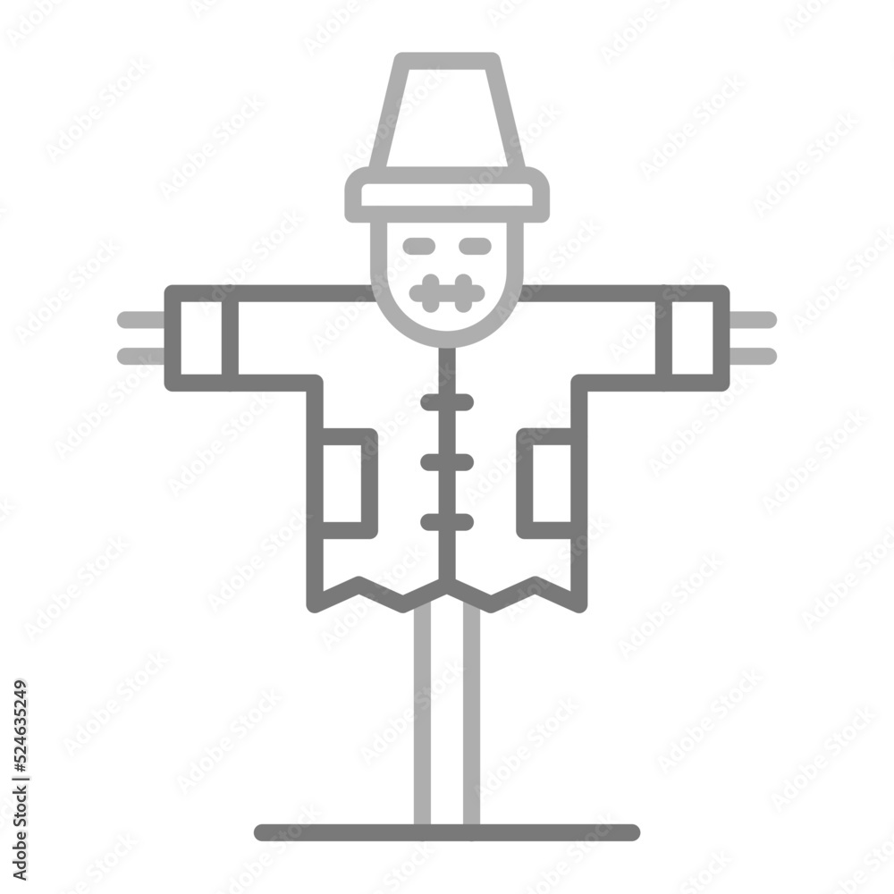 Scarecrow Greyscale Line Icon Scarecrow Greyscale Line Icon