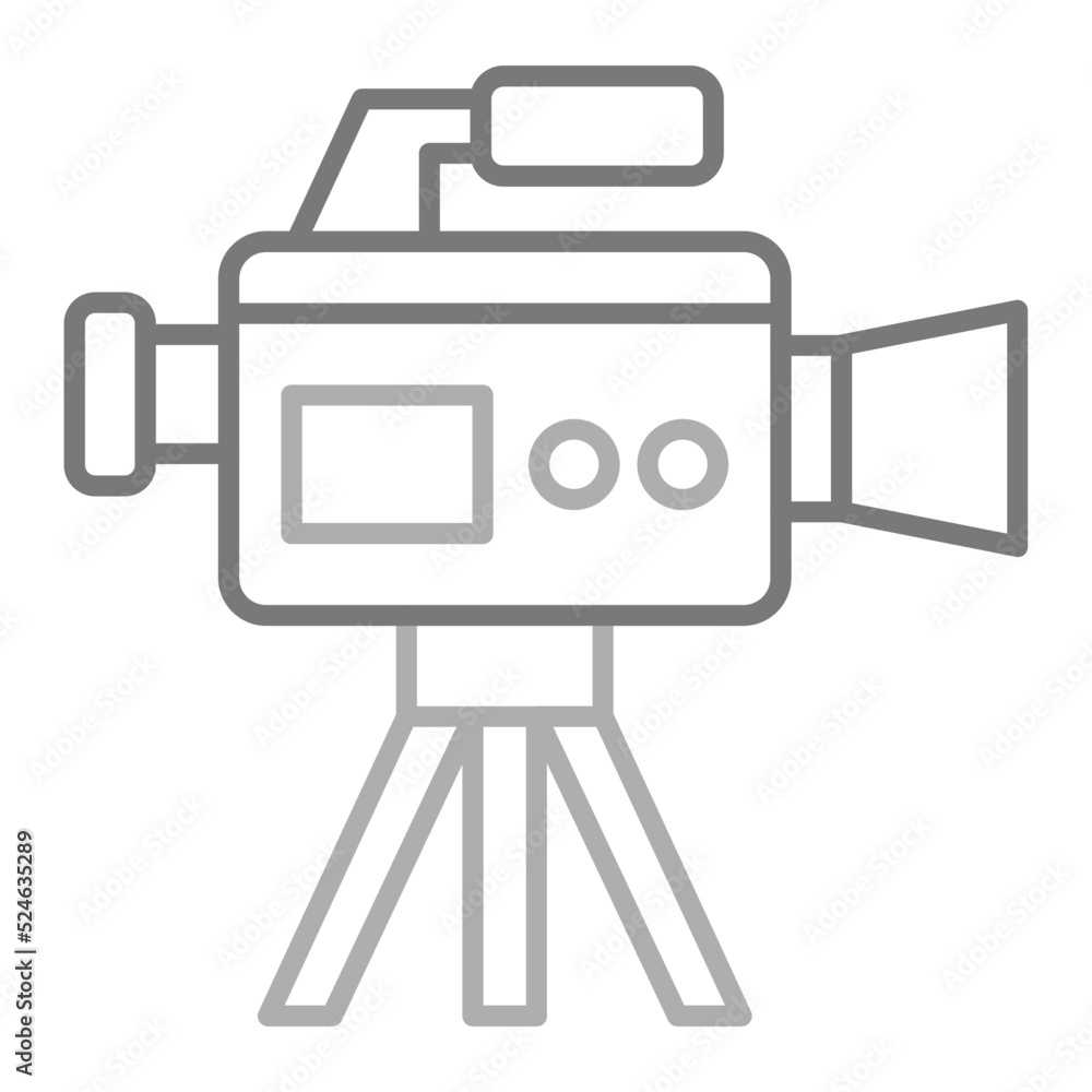 Video Camera Greyscale Line Icon Video Camera Greyscale Line Icon