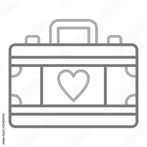 Suitcase Greyscale Line Icon