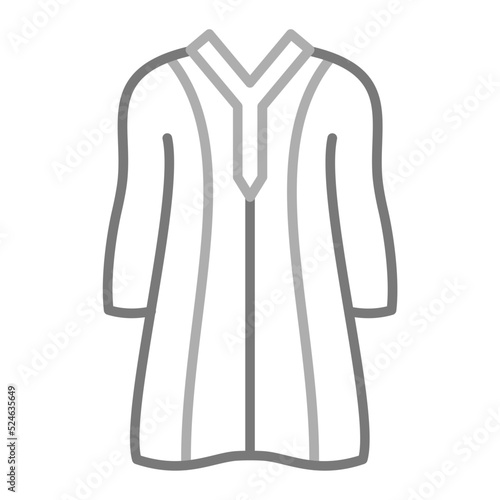 Djellaba Greyscale Line Icon