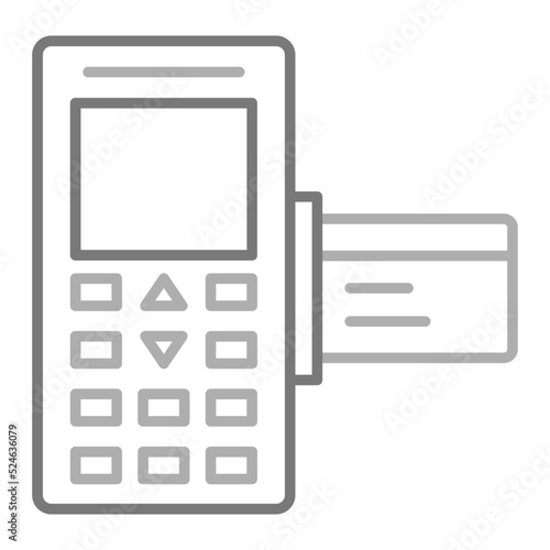 Post Terminal Greyscale Line Icon