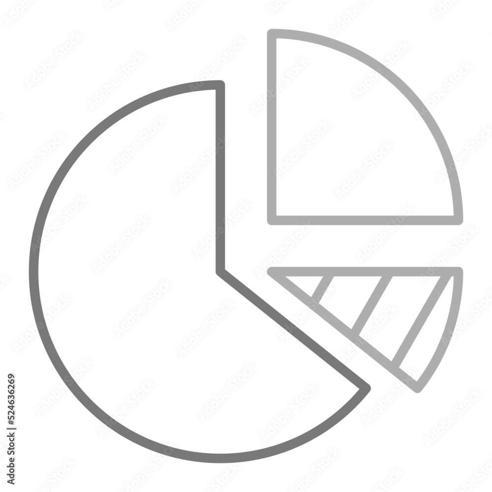 Pie Chart Greyscale Line Icon Pie Chart Greyscale Line Icon