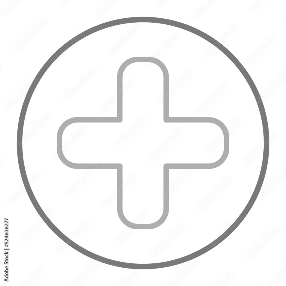 Plus Greyscale Line Icon Plus Greyscale Line Icon