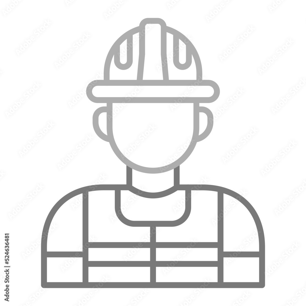 Worker Greyscale Line Icon Worker Greyscale Line Icon