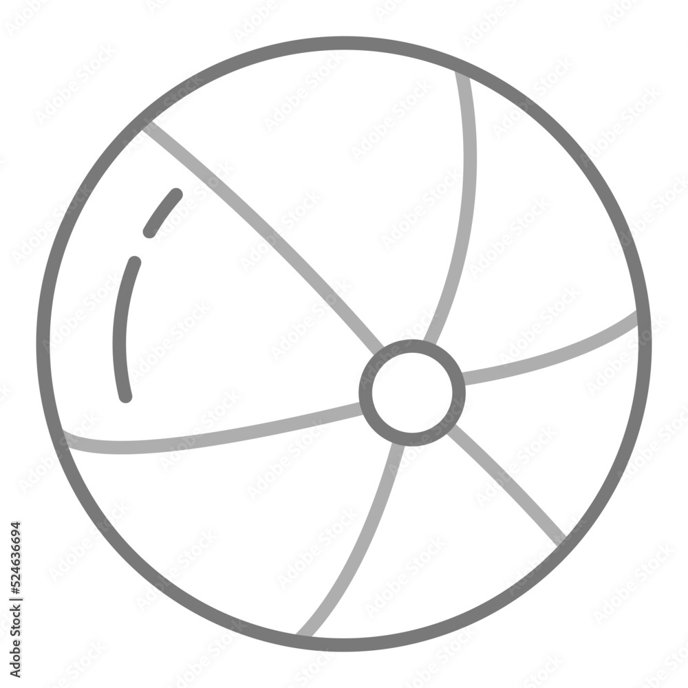 Beach Ball Greyscale Line Icon Beach Ball Greyscale Line Icon
