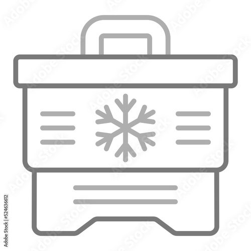 Ice Box Greyscale Line Icon