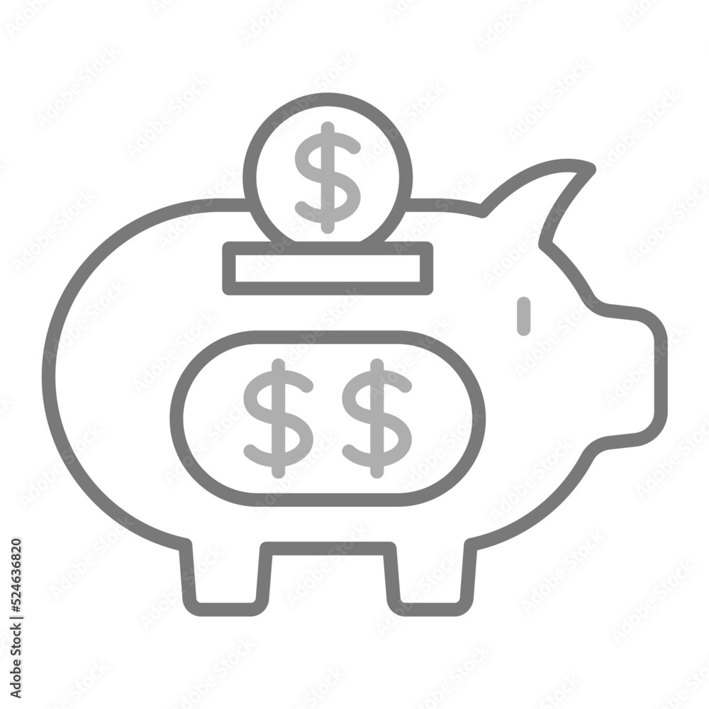 Fototapeta premium Save Money Greyscale Line Icon