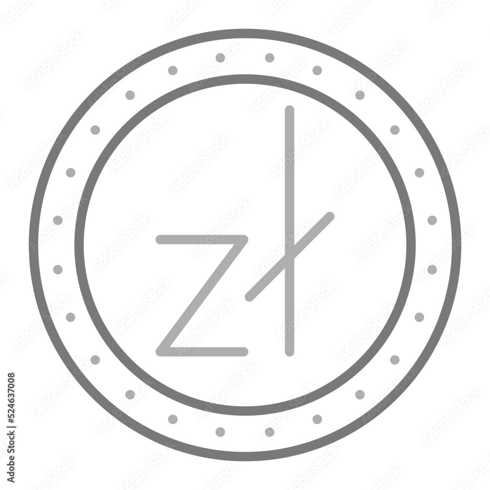 Zloty Greyscale Line Icon