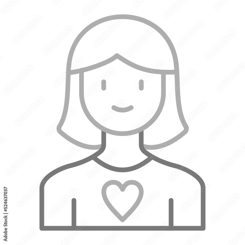 Mom Greyscale Line Icon Mom Greyscale Line Icon
