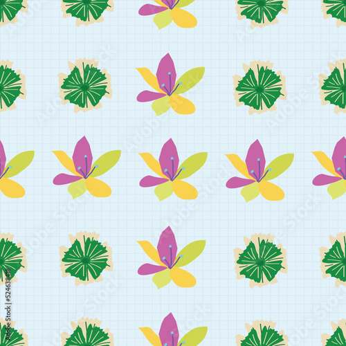 Flower Square Seamless Pattern