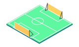  football and soccer sport field isometric. football field. isometric vector illustration.