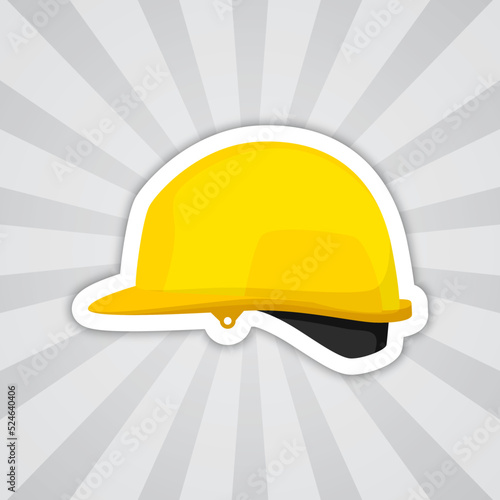 Note sticker with Safety Helmet, vector photo