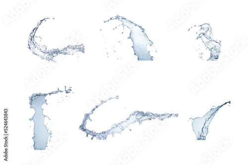 Water splash Collection set isolated transparent