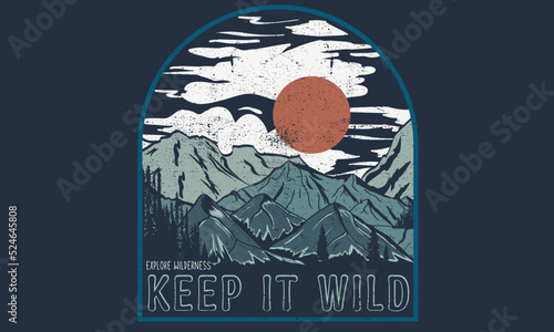 Mountain graphic print vector design for t shirt, poster, sticker and others.