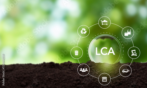 Canvas Print LCA, Life cycle assessment concept