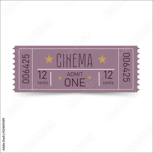 vector ticket in vintage style. design for ticket music or movie. editable vector