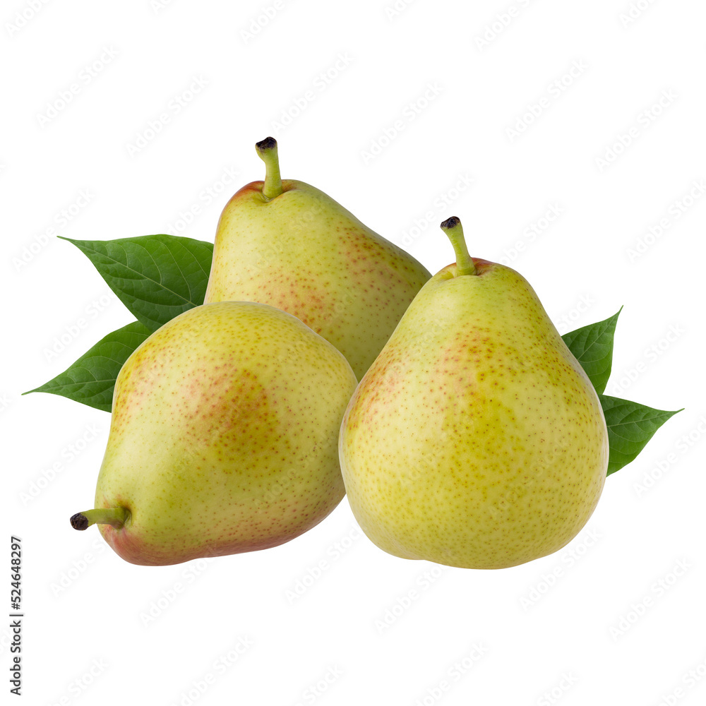 Green Pears isolated on a white background Green Pears isolated on a white background