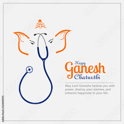 Illustration of Indian Religious Festival Ganesh Chaturthi medical concept