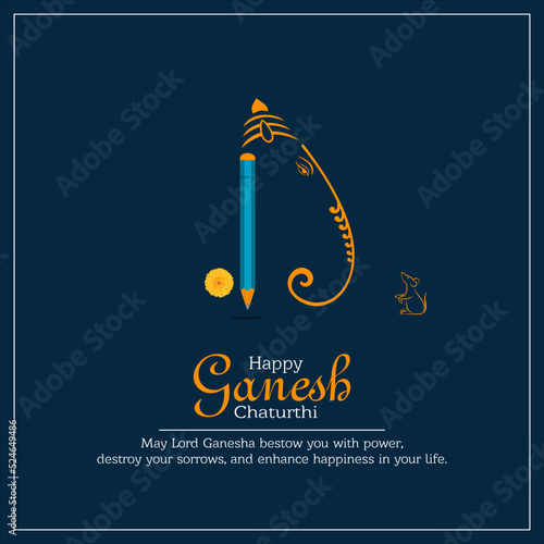 Illustration of Indian Religious Festival Ganesh Chaturthi pencil concept