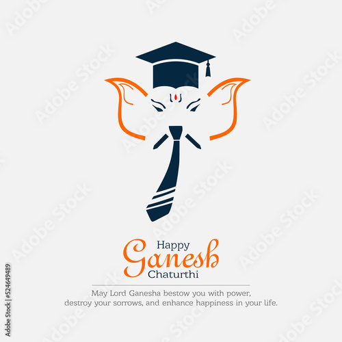 Illustration of Indian Religious Festival Ganesh Chaturthi education concept