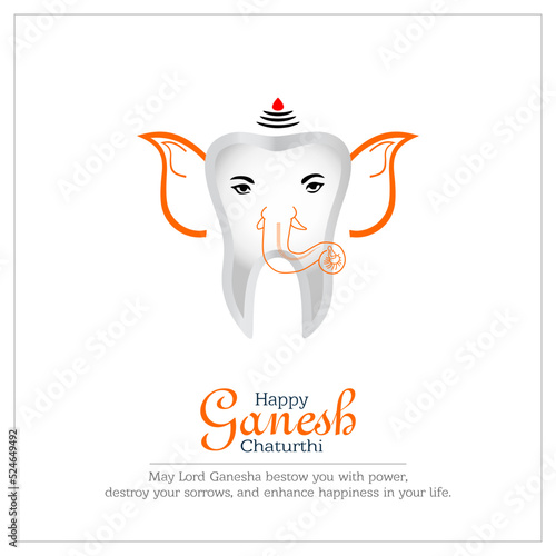 Illustration of Indian Religious Festival Ganesh Chaturthi teeth concept