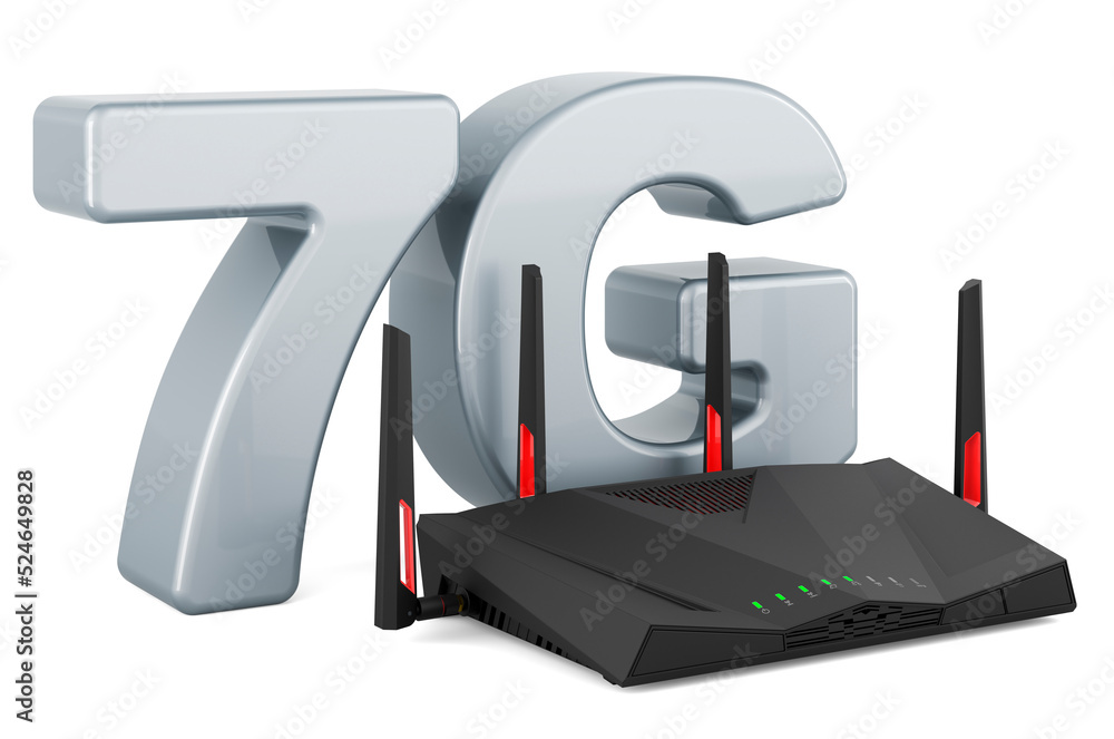 7G router, internet concept. 3D rendering Stock Illustration | Adobe Stock