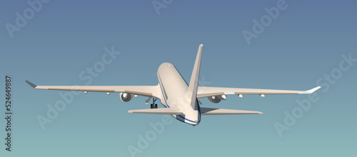 The plane is gaining altitude. Vector.